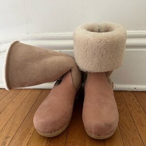 Sven Tan/Pale PinkShearling Lined Mules